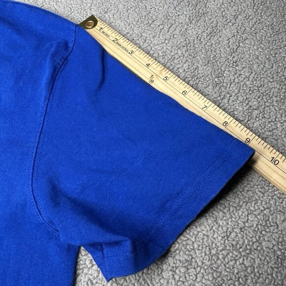 Vintage Champion Shirt Adult Large Blue Red Japanese Print Embroidered Mens Tee - Picture 10 of 12